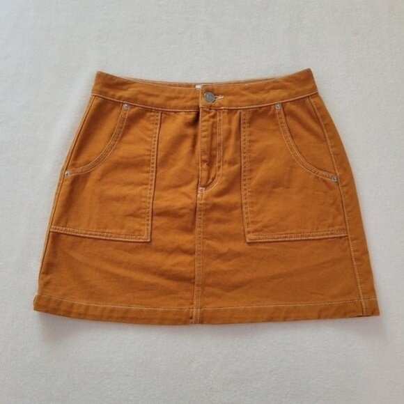 BDG Light Brown Patch Pocket A Line Mini Skirt Size Medium - Picture 2 of 10